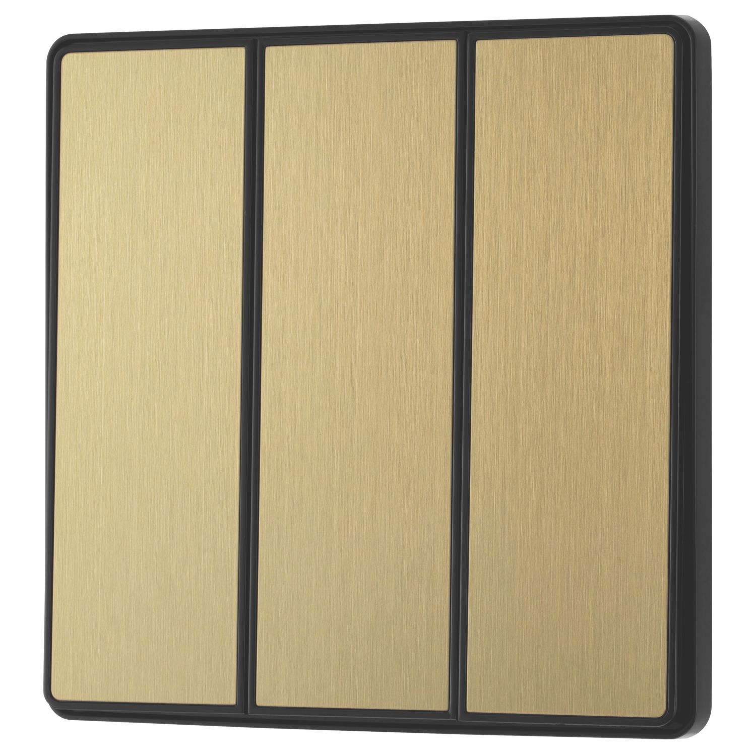 British General Evolve 20A 16AX 3-Gang 2-Way Light Switch Satin Brass (300CH)