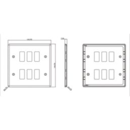 Knightsbridge  6-Module Grid Faceplate Brushed Chrome