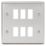 Knightsbridge  6-Module Grid Faceplate Brushed Chrome