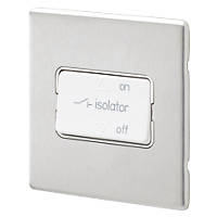 MK Aspect 10A 1-Gang 3-Pole Fan Isolator Switch Brushed Stainless Steel  with White Inserts