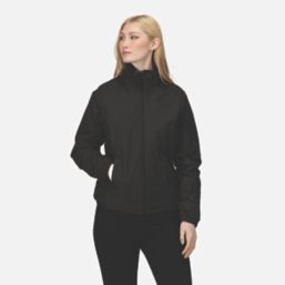 Regatta Dover Womens Fleece-Lined Waterproof Jacket Black Size 20