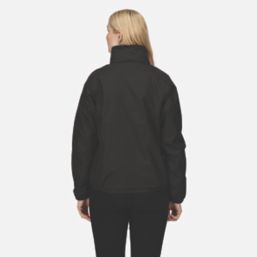 Regatta Dover Womens Fleece-Lined Waterproof Jacket Black Size 20