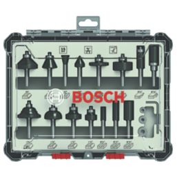 Bosch  1/4" Shank Router Bit Set 15 Pieces