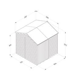 Forest Beckwood 7' x 7' (Nominal) Reverse Apex Shiplap Timber Shed with Base