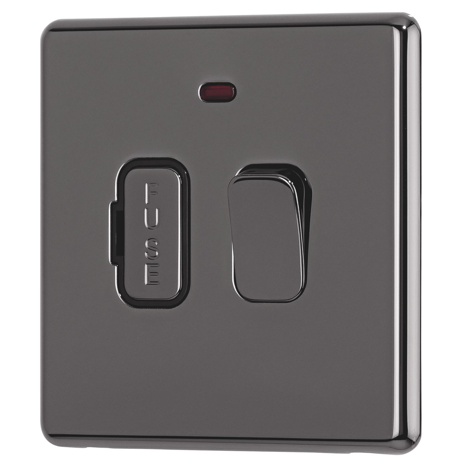 Arlec 13A Switched Fused Spur with Neon Black Nickel with Colour-Matched Inserts (300RU)