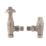 Towelrads  15mm x 1/2" Brushed Nickel Angled & L/S Traditional Manual Radiator Valve & Lockshield  2 Pack