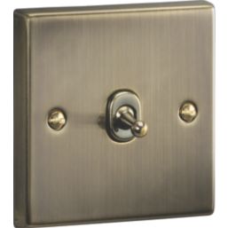 Knightsbridge  10AX 1-Gang 2-Way Light Switch  Antique Brass