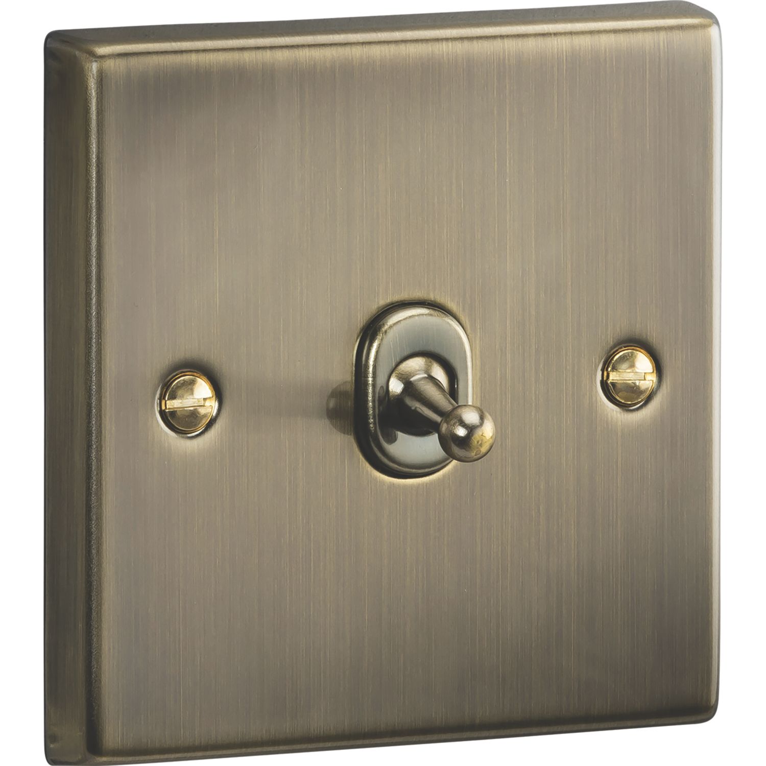 Knightsbridge 10AX 1-Gang 2-Way Light Switch Antique Brass (300TX)