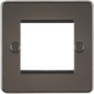 Knightsbridge Flat Plate 2-Module Modular Faceplate Gunmetal