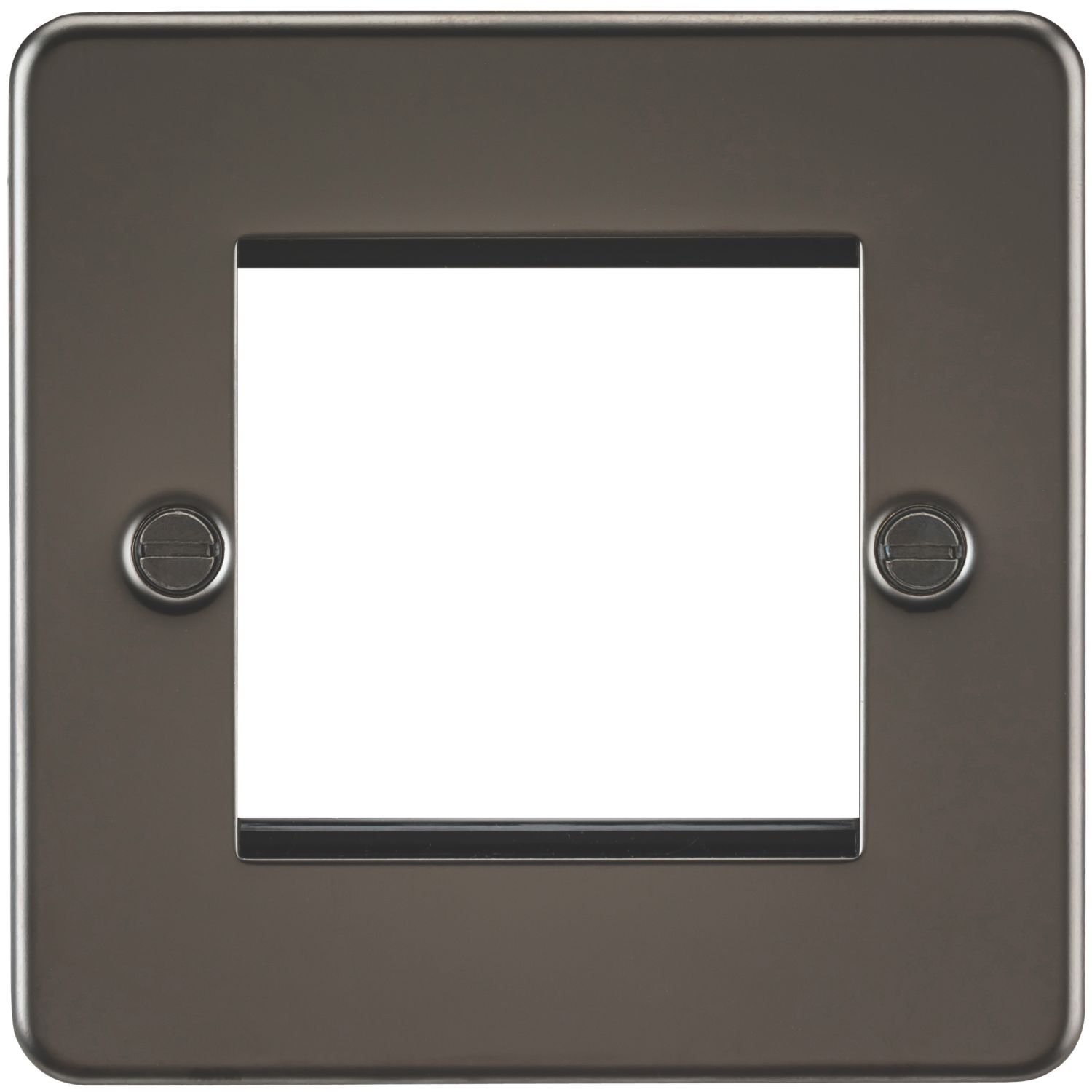 Knightsbridge Flat Plate 2-Module Modular Faceplate Gunmetal (300YA)