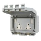 LAP  IP66 13A 2-Gang DP Weatherproof Outdoor Switched Socket