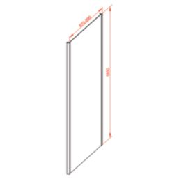 Essentials Semi-Framed Shower Enclosure Side Panel Matt Black 900mm