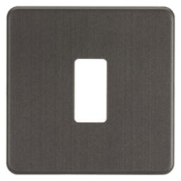 Knightsbridge  1-Module Grid Faceplate Smoked Bronze