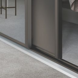 Spacepro Classic 4-Door Sliding Wardrobe Door Kit Stone Grey Frame Stone Grey / Mirror Panel 2978mm x 2260mm