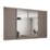 Spacepro Classic 4-Door Sliding Wardrobe Door Kit Stone Grey Frame Stone Grey / Mirror Panel 2978mm x 2260mm