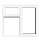 Crystal  Right-Hand & Top Opening Clear Double-Glazed Casement White uPVC Window 1190mm x 1190mm