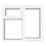 Crystal  Right-Hand & Top Opening Clear Double-Glazed Casement White uPVC Window 1190mm x 1190mm