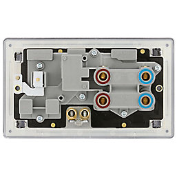 LAP  45A 2-Gang DP Cooker Switch & 13A DP Switched Socket Slate Grey with LED with Black Inserts