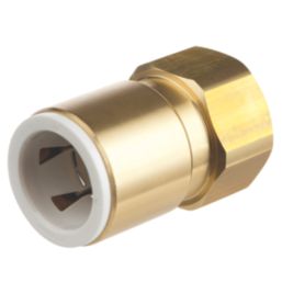 Flomasta  Brass Push-Fit Adapting Female Coupler Pipe Fitting Adaptor 22mm x 3/4"