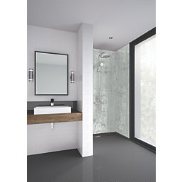Splashwall Elite Light Stone Bathroom Wall Panel Matt Grey 585mm x 2420mm x 11mm