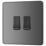 British General Evolve 20A 16AX 2-Gang 2-Way Light Switch  Black Chrome