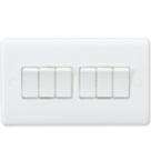 Knightsbridge Curved Edge 10AX 6-Gang 2-Way Light Switch  White