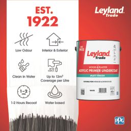 Leyland Trade Acrylic 5Ltr White Matt  Interior & Exterior Wood Primer Undercoat