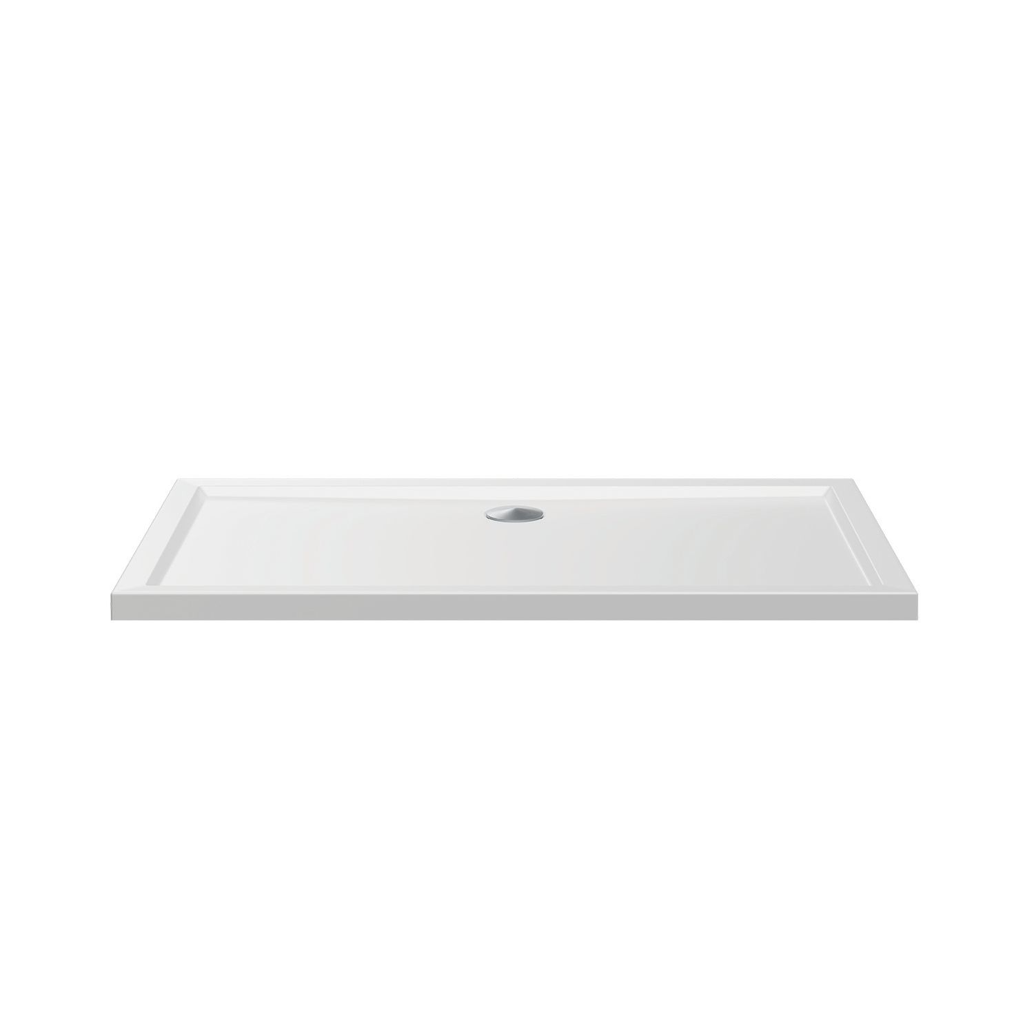 Milan Rectangular Bathroom Shower Tray & Waste White Gloss 1500mm x 800mm x 40mm (302AE)