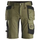 Snickers 6141 Stretch Work Shorts Khaki Green / Black 35" W
