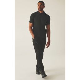 Regatta Pro 50 / 50 Pique Polo Shirt Black X Large 47.2" Chest