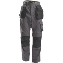 Hard Yakka Raptor Active Holster Work Trousers Graphite 38" W 32.5" L