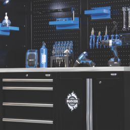 Bunker  Black 11 Piece Modular Storage Set with Steel Worktop