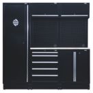 Bunker  Black 11 Piece Modular Storage Set with Steel Worktop