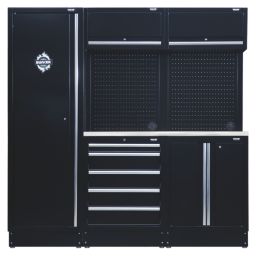 Bunker  Black 11 Piece Modular Storage Set with Steel Worktop