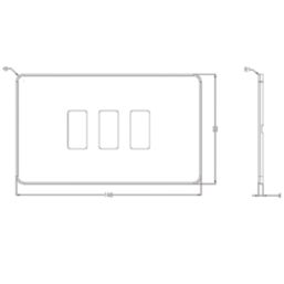 Knightsbridge  3-Module Grid Faceplate Matt Black