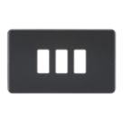 Knightsbridge  3-Module Grid Faceplate Matt Black