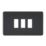 Knightsbridge  3-Module Grid Faceplate Matt Black