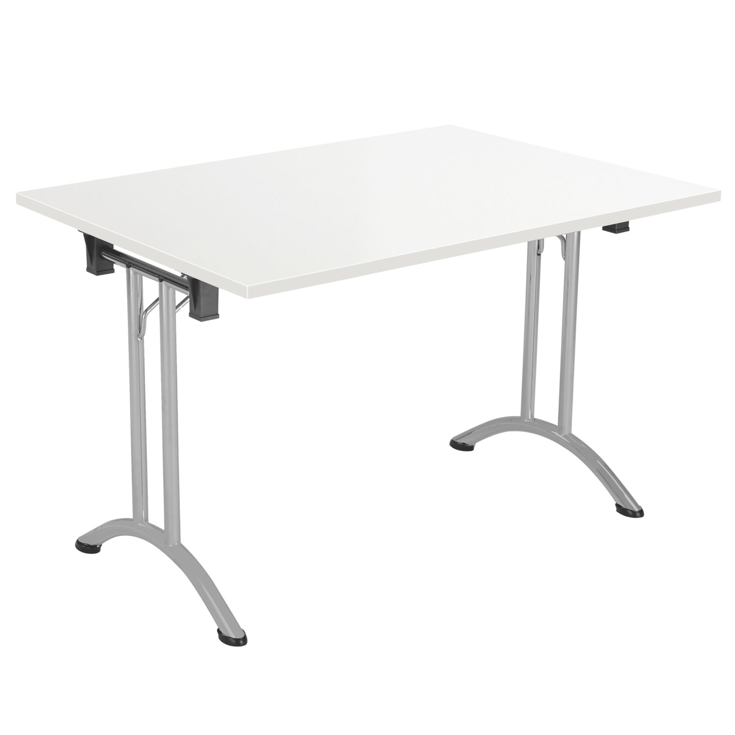 TC Group One Union Rectangular Folding Table White/Silver 1200mm x 800mm (302TT)