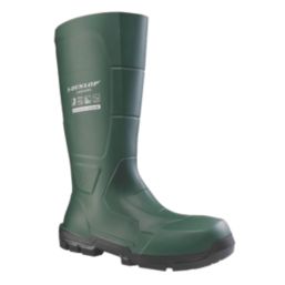 Dunlop JobGUARD Size 10 Green Steel Toe Cap Safety Wellies Screwfix