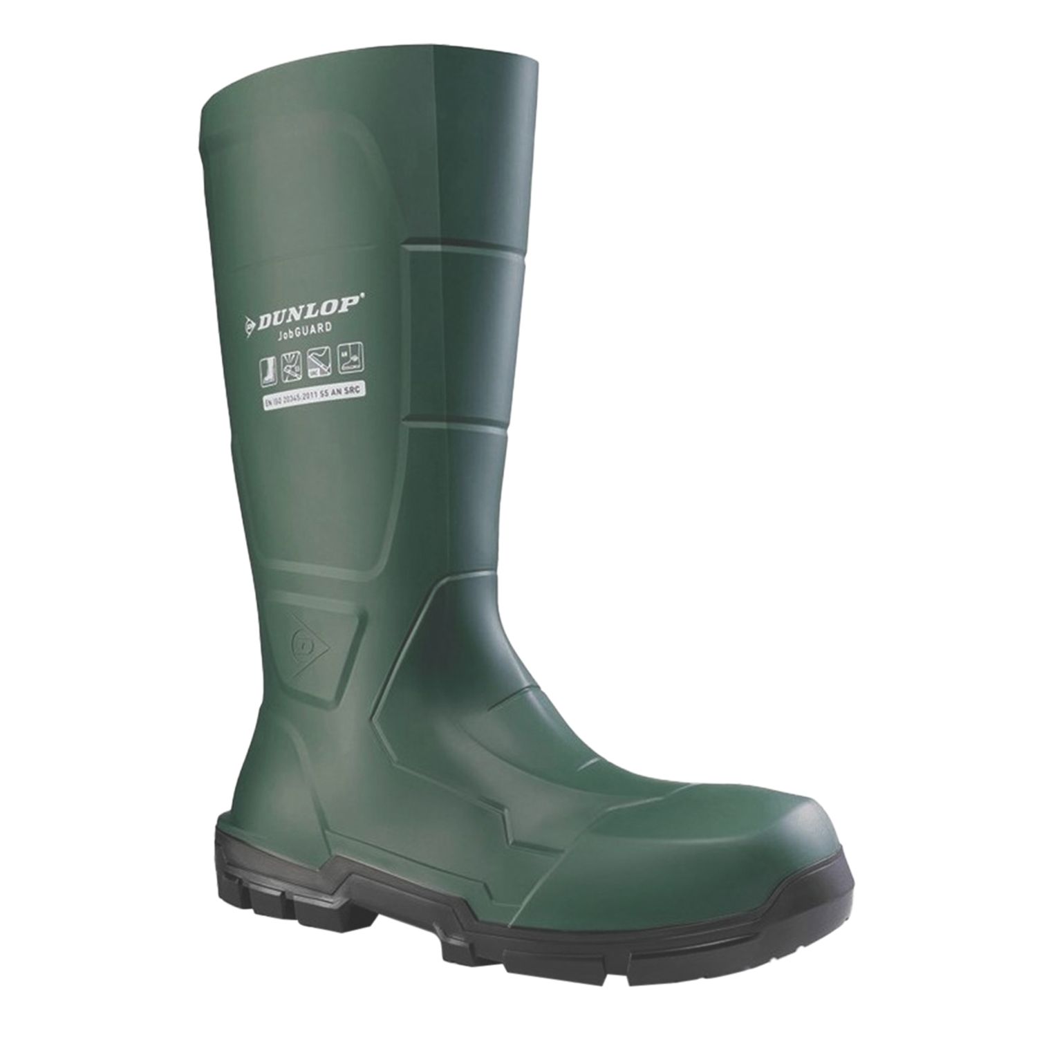 Dunlop JobGUARD Size 10 Green Steel Toe Cap Safety Wellies (302VU)