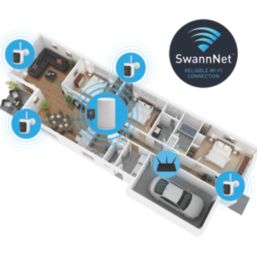 Swann SWNVK-AS4K800SD4 64GB 8-Channel 4K Wire-Free Security Camera System & 4 x 4K Indoor & Outdoor Cameras