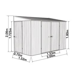 Mercia Absco 10' x 5' (Nominal) Pent Metal Bike Store Woodland Grey