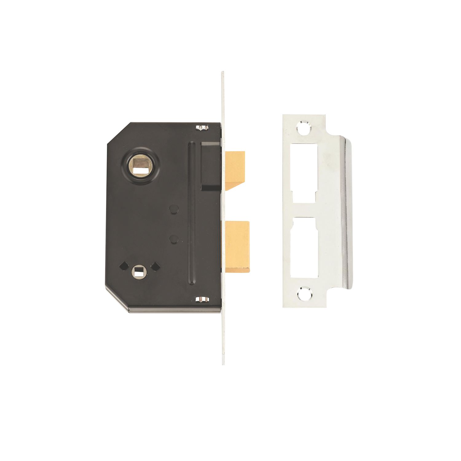 Union Chrome Bathroom Mortice Lock 63mm Case - 44mm Backset (3031D)