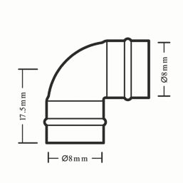 Flomasta  Brass Solder Ring Equal 90° Elbows 8mm 2 Pack