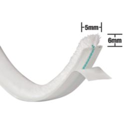 Stormguard Self-Adhesive Brush Pile Weatherstrips White 5m 3 Pack