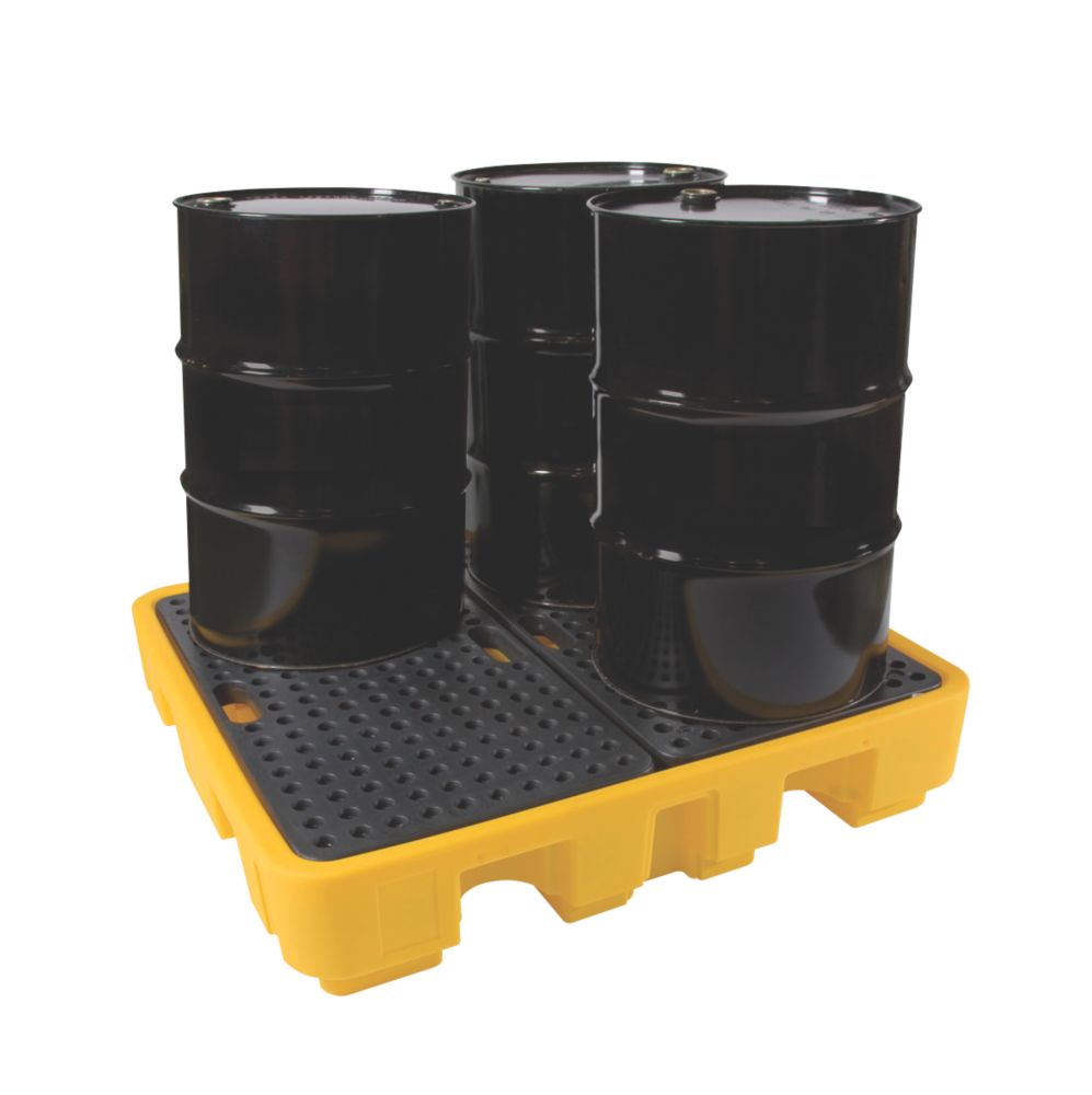 Lubetech Prestige 4-Drum Spill Pallet 4 x 205Ltr Drums - Screwfix