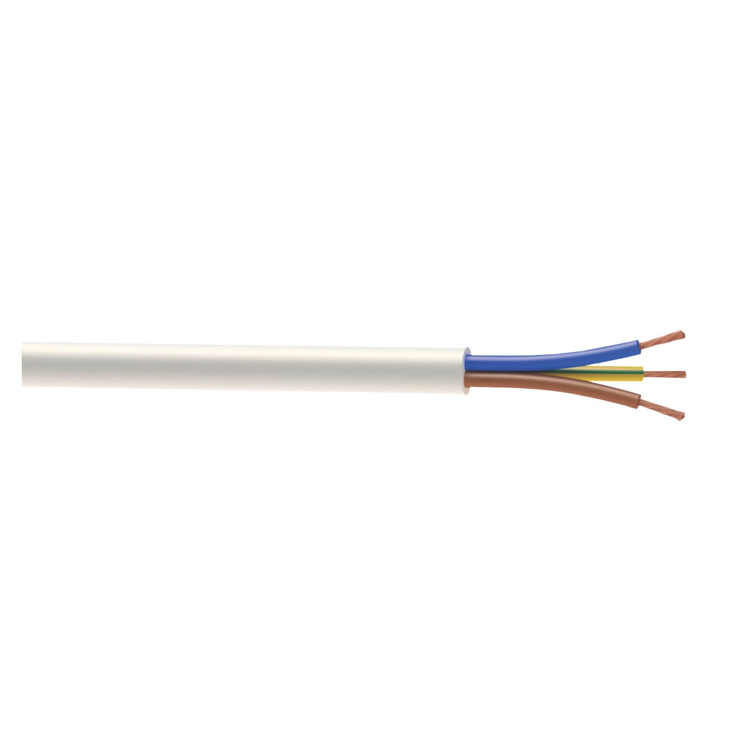 Time 3093Y White 3-Core 0.75mm² Flexible Cable 50m Drum (30349)