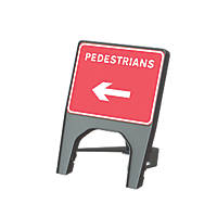 Melba Swintex Q Sign Rectangular "Pedestrian Left" Traffic Sign 610 x 775mm