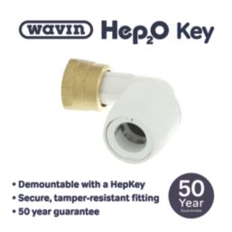 Hep2O  Plastic Push-Fit Angled Tap Connector 15mm x 1/2"