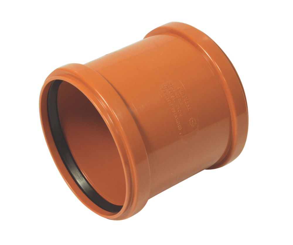 FloPlast Push-Fit Double Socket Underground Pipe Coupling 160mm - Screwfix